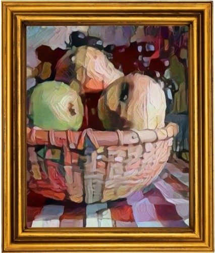 Create your own kitchen wall art. Click to download an 8x10 paint-over pattern of the "Fruit Basket" and dabble over it with acrylic paint, oil paint or even left-over house paint.