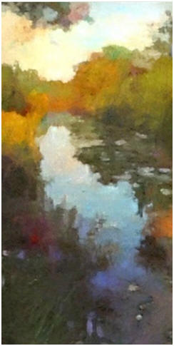 The Shimmering Mill Stream - One of seven free, downloadable wall art landscapes by Don Berg