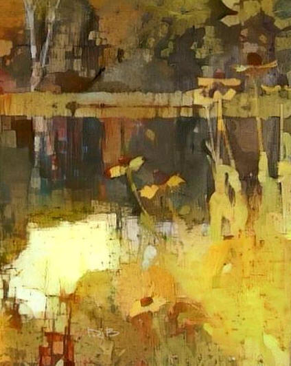 Abstract Golden Coneflowers