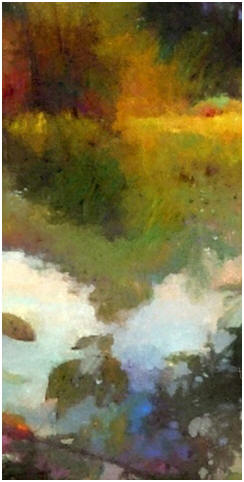 Reflections on a Shimmering Pond - One of seven free, downloadable wall art landscapes by Don Berg